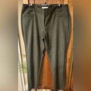 White House Black Market. Womens Gray dress pants with black stripe. Size 12